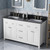 60" White Chatham Vanity, double bowl, Black Granite Vanity Top, two undermount rectangle bowls | VKITCHA60WHBGR | Jeffrey Alexander