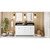 60" White Theodora Vanity, double bowl, Black Granite Vanity Top, two undermount rectangle bowls | VKITTHE60WHBGR | Jeffrey Alexander