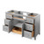 60" Grey Chatham Vanity, Black Granite Vanity Top, undermount rectangle bowl | VKITCHA60SGRBGR | Jeffrey Alexander