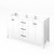 60" White Katara Vanity, double bowl, Black Granite Vanity Top, two undermount rectangle bowls | VKITKAT60WHBGR | Jeffrey Alexander