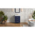 24" Hale Blue Katara Vanity, White Carrara Marble Vanity Top, undermount rectangle bowl | VKITKAT24BLWCR | Jeffrey Alexander