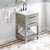 24" Weathered Grey Wavecrest Vanity, Calacatta Vienna Quartz Vanity Top, undermount rectangle bowl | VKITWAV24WGCQR | Jeffrey Alexander