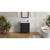30" Black Katara Vanity, White Carrara Marble Vanity Top, undermount rectangle bowl | VKITKAT30BKWCR | Jeffrey Alexander