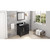 36" Black Cade Vanity, left offset, Black Granite Vanity Top, undermount rectangle bowl | VKITCAD36BKBGR | Jeffrey Alexander