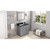 36" Grey Cade Vanity, left offset, Black Granite Vanity Top, undermount rectangle bowl | VKITCAD36GRBGR | Jeffrey Alexander