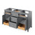 HARDWARE-VN2CHA-60-GR-NT - 60" Grey Chatham Vanity, double bowl, VN2CHA-60-GR-NT - Jeffrey Alexander