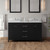 60" Black Katara Vanity, double bowl, White Carrara Marble Vanity Top, two undermount rectangle bowls | VKITKAT60BKWCR | Jeffrey Alexander