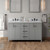 60" Grey Katara Vanity, double bowl, White Carrara Marble Vanity Top, two undermount rectangle bowls | VKITKAT60GRWCR | Jeffrey Alexander