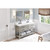 60" Weathered Grey Wavecrest Vanity, double bowl, Calacatta Vienna Quartz Vanity Top, two undermount rectangle bowls | VKITWAV60WGCQR | Jeffrey Alexander