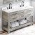 60" Weathered Grey Wavecrest Vanity, double bowl, Calacatta Vienna Quartz Vanity Top, two undermount rectangle bowls | VKITWAV60WGCQR | Jeffrey Alexander