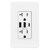 USI Electric A & C USB Chargers 20 Amp Tamper Resistant Duplex Receptacle Wall Outlet, White - USB2R3WH20CA