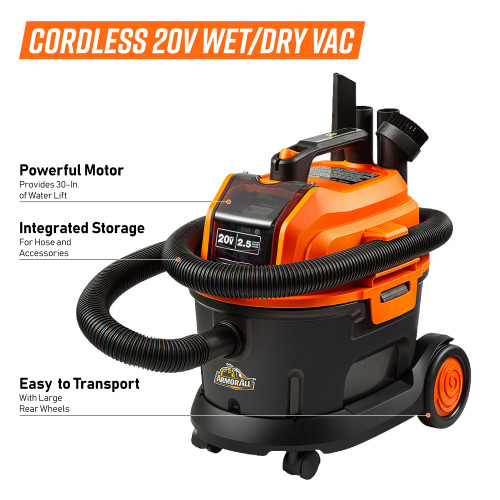 DAA202W 0901 Armor All 2.5 Gallon 20V Cordless Vac