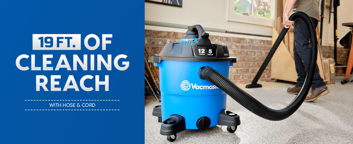 Vacmaster 12 Gallon 5 Peak HP Wet/Dry Vac with Detachable Blower