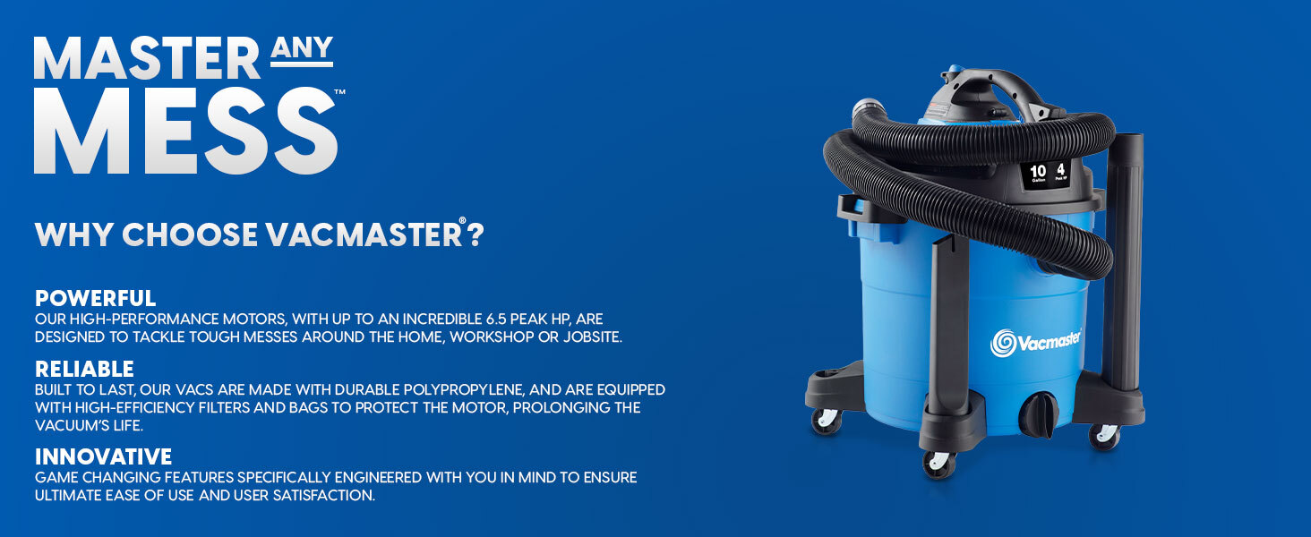 Vacmaster VBV1210 Detachable Blower Wet/Dry Vacuum, 12 Gallon, 5 Peak (未使用品) Vacmaster Blue Line 10-Gallon* 4 Peak HP† Wet/Dry Vacuum With