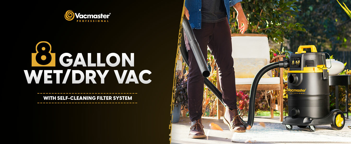 8-Gallon* 4.5 Peak HP† Wet/Dry Vacuum With Self-Cleaning Filter