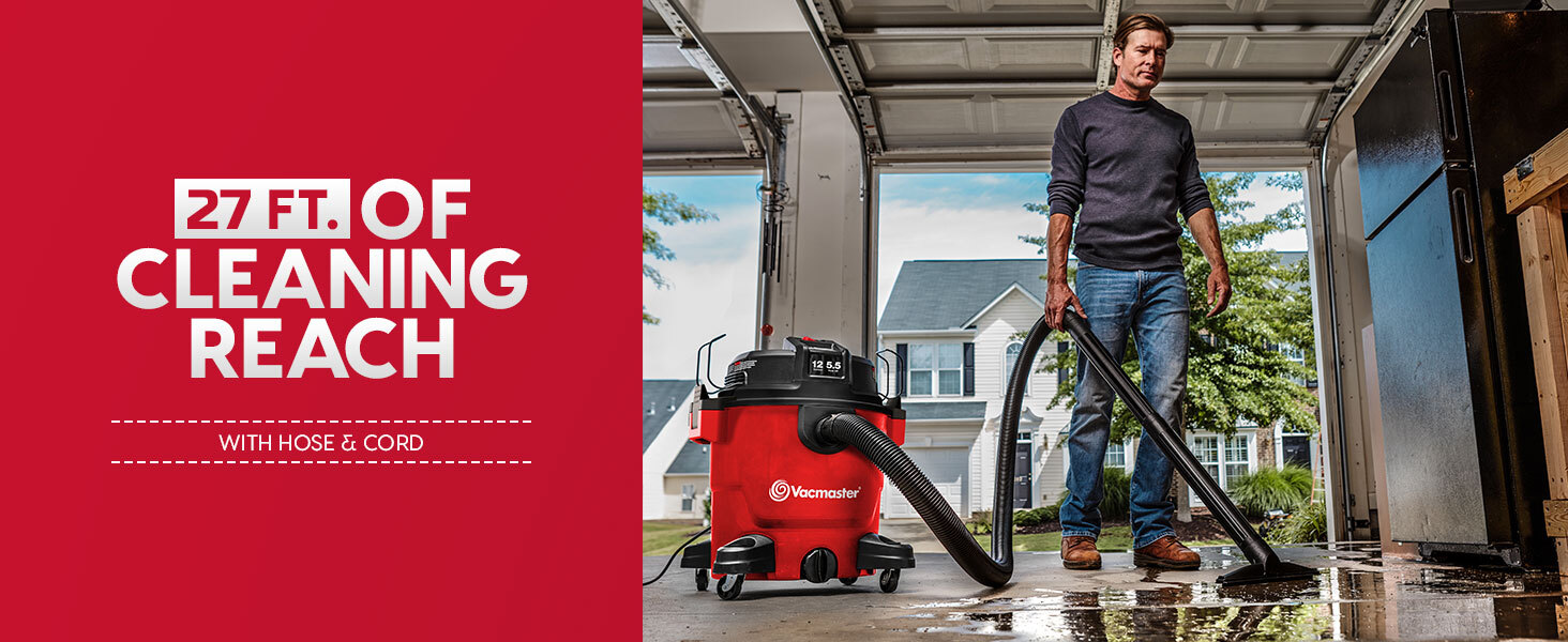 Vacmaster 12-Gallon* 5.5 Peak HP† Wet/Dry Vacuum