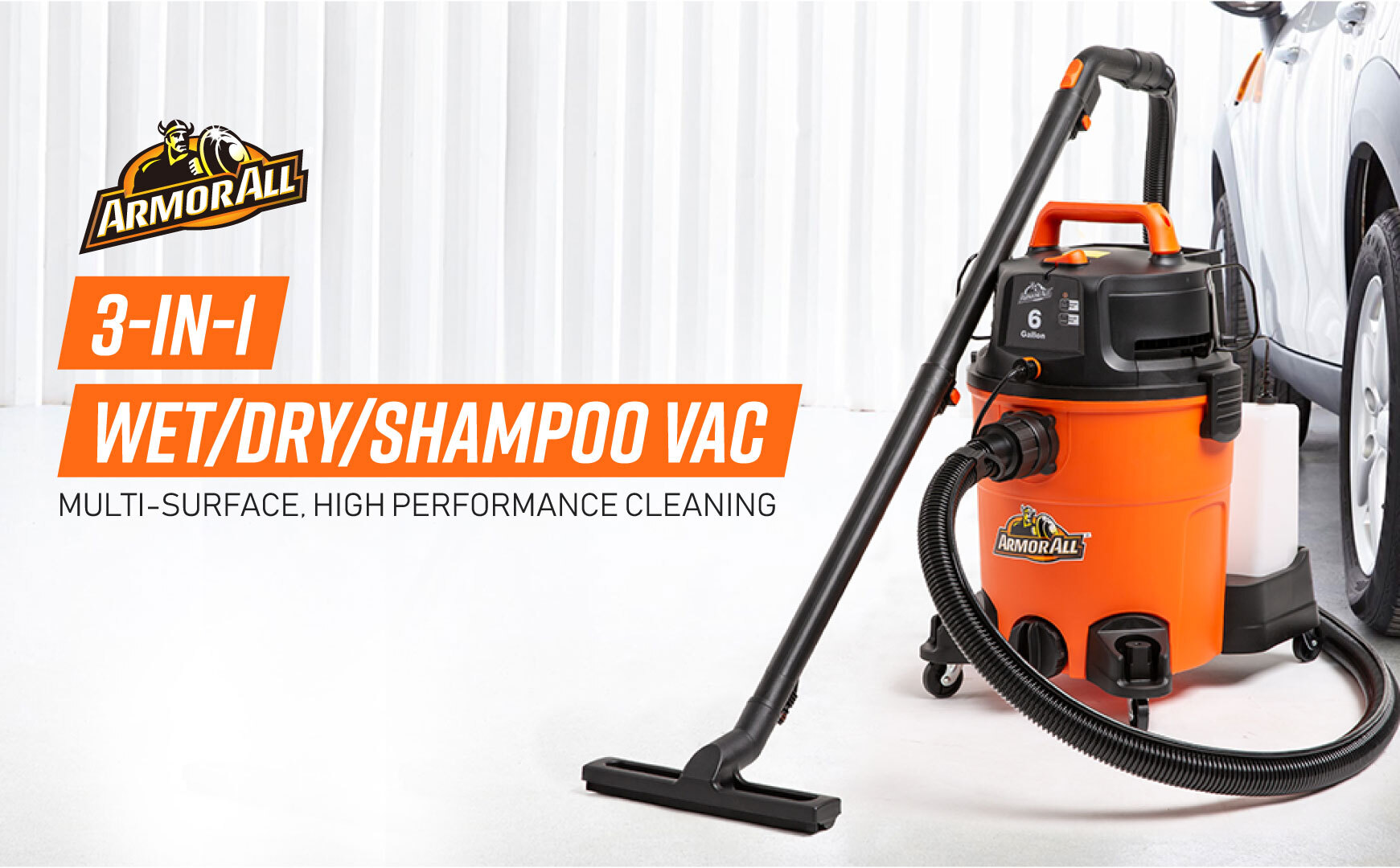 Armor All 6-Gallon* 5.5 Peak HP† 3-in-1 Wet/Dry/Upholstery Shampoo