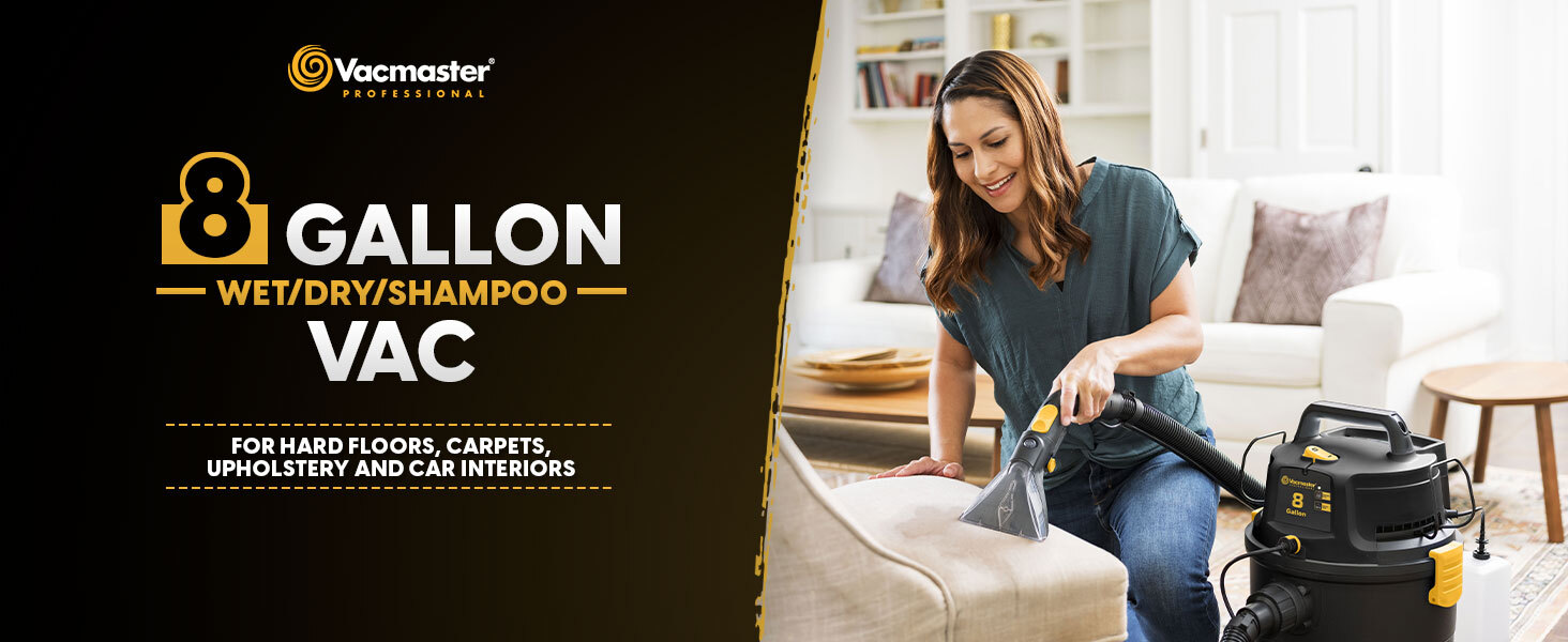 8-Gallon* 5.5 Peak HP† 3-in-1 Wet/Dry/Upholstery Shampoo Vac