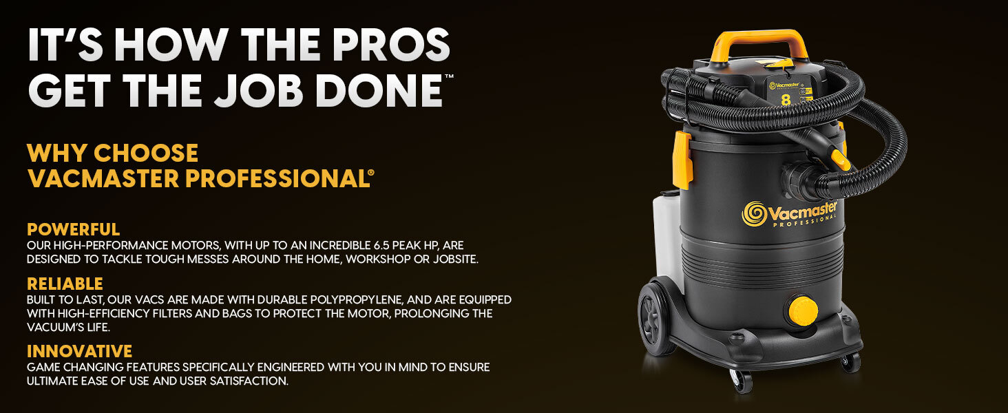 8-Gallon* 5.5 Peak HP† 3-in-1 Wet/Dry/Upholstery Shampoo Vac