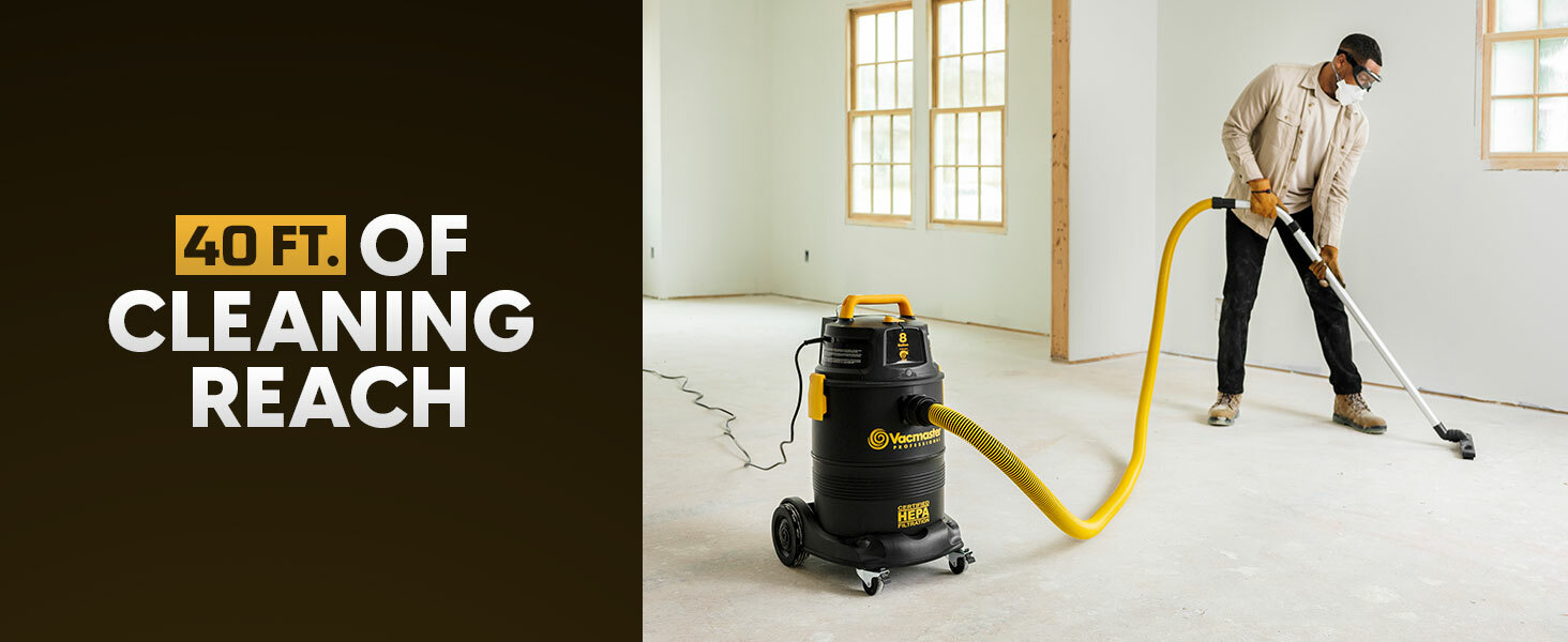 Vacmaster Professional 8 Gallon Certified HEPA Filtration Wet/Dry Vac