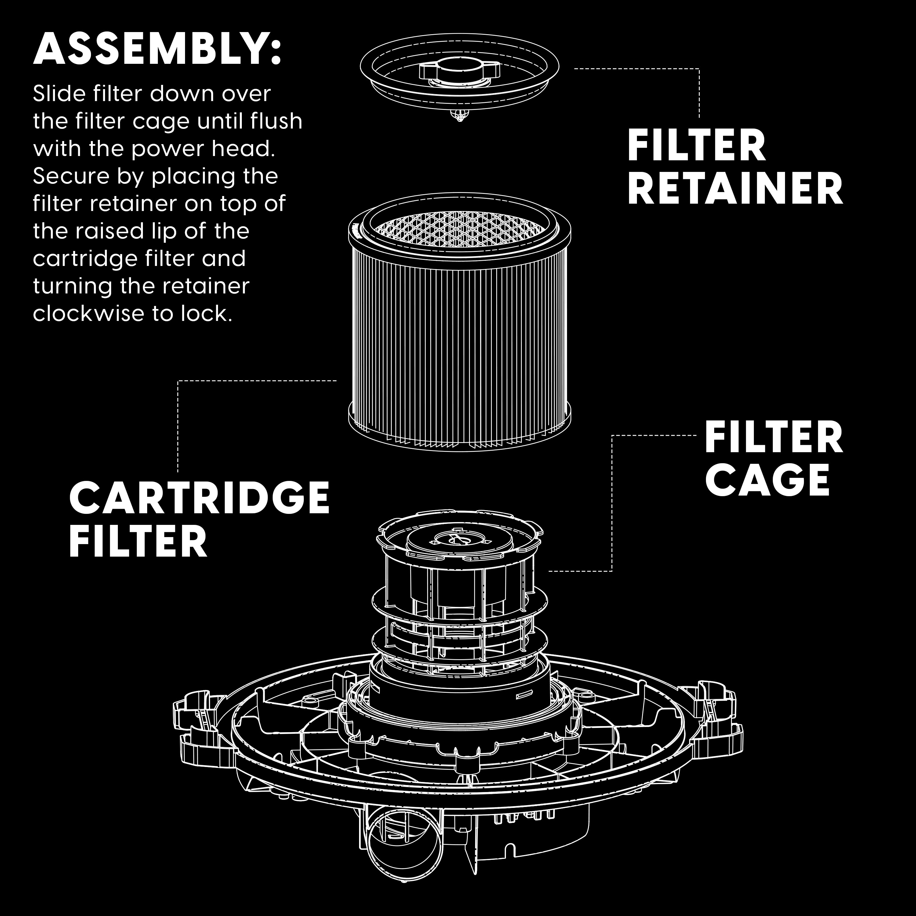 with Material Dust and (works Vacmaster Cartridge Fine Filter HEPA Shop-Vac) Retainer