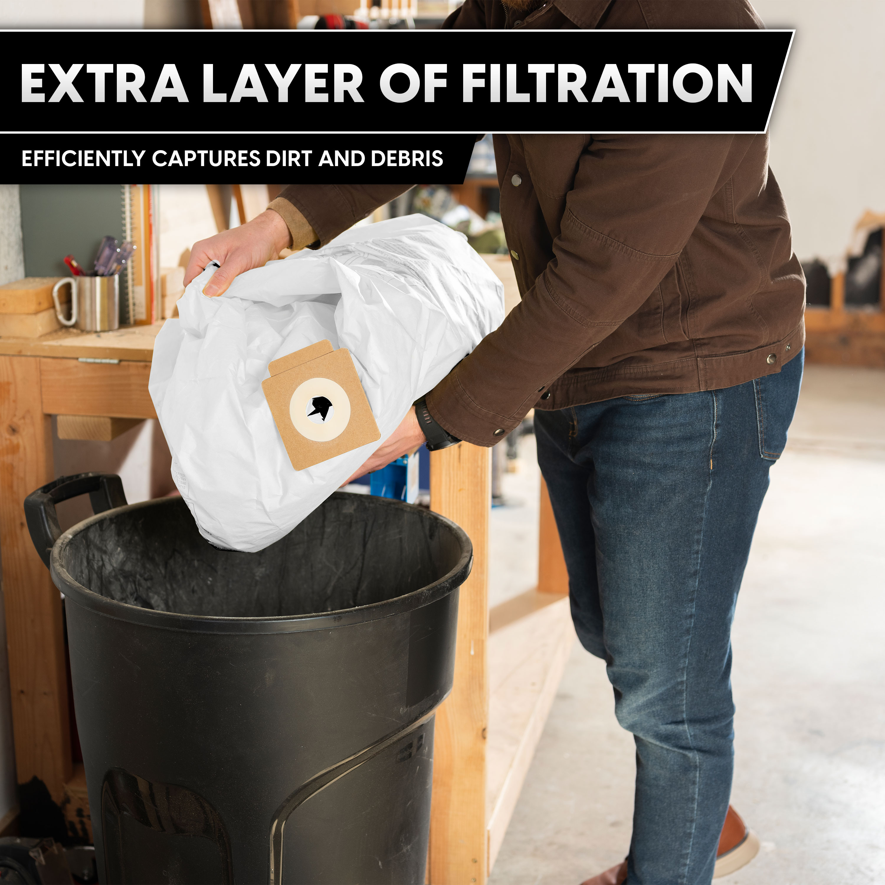 Vacmaster VDBL 12-16 Gallon Dust Filter Bags Pack (works with