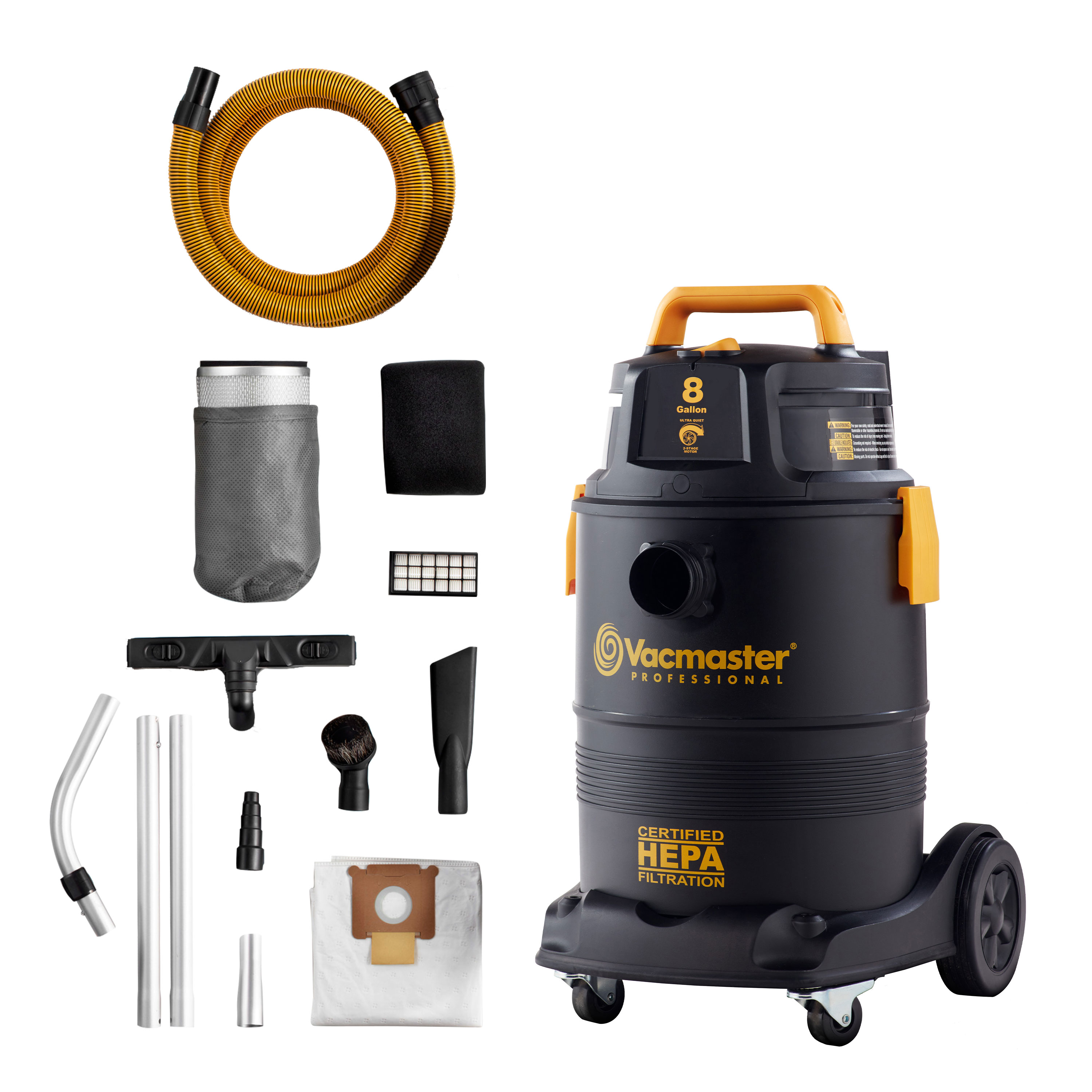 Vacmaster Professional 8 Gallon Certified HEPA Filtration Wet/Dry Vac