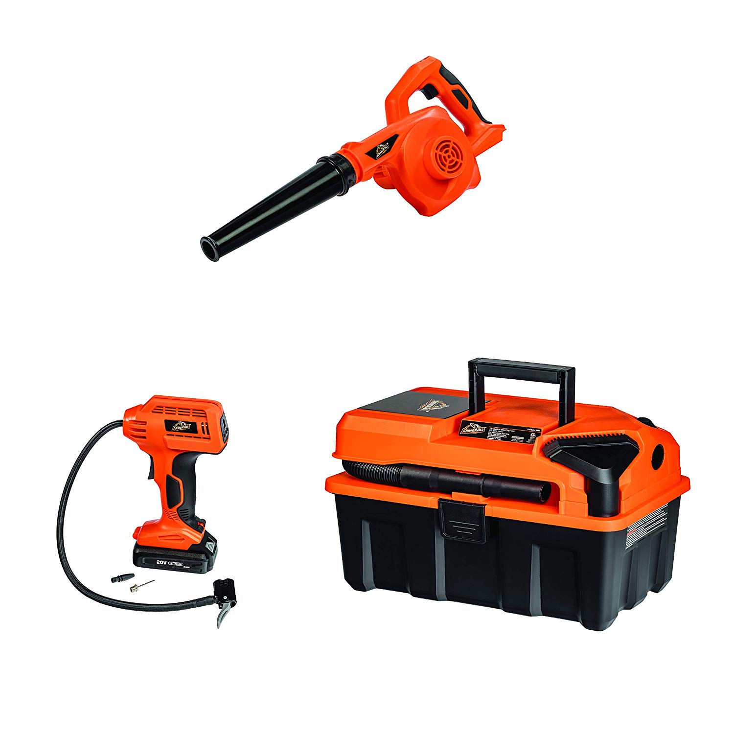 Armor All Cordless 20V† Cordless Combo Kit with 2.5-Gallon* Wet/Dry Vacuum,  Digital Tire Inflator, & Handheld Blower