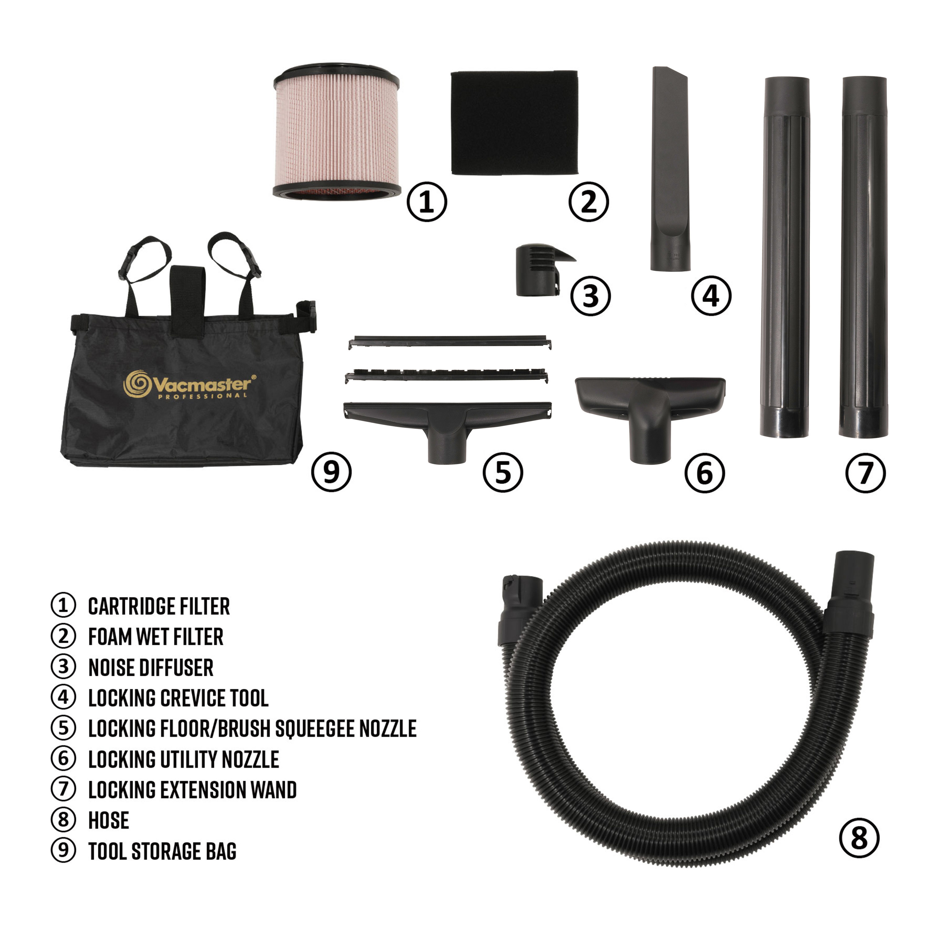 Accessories : Accessories and bags - Central vacuum hose with gas…