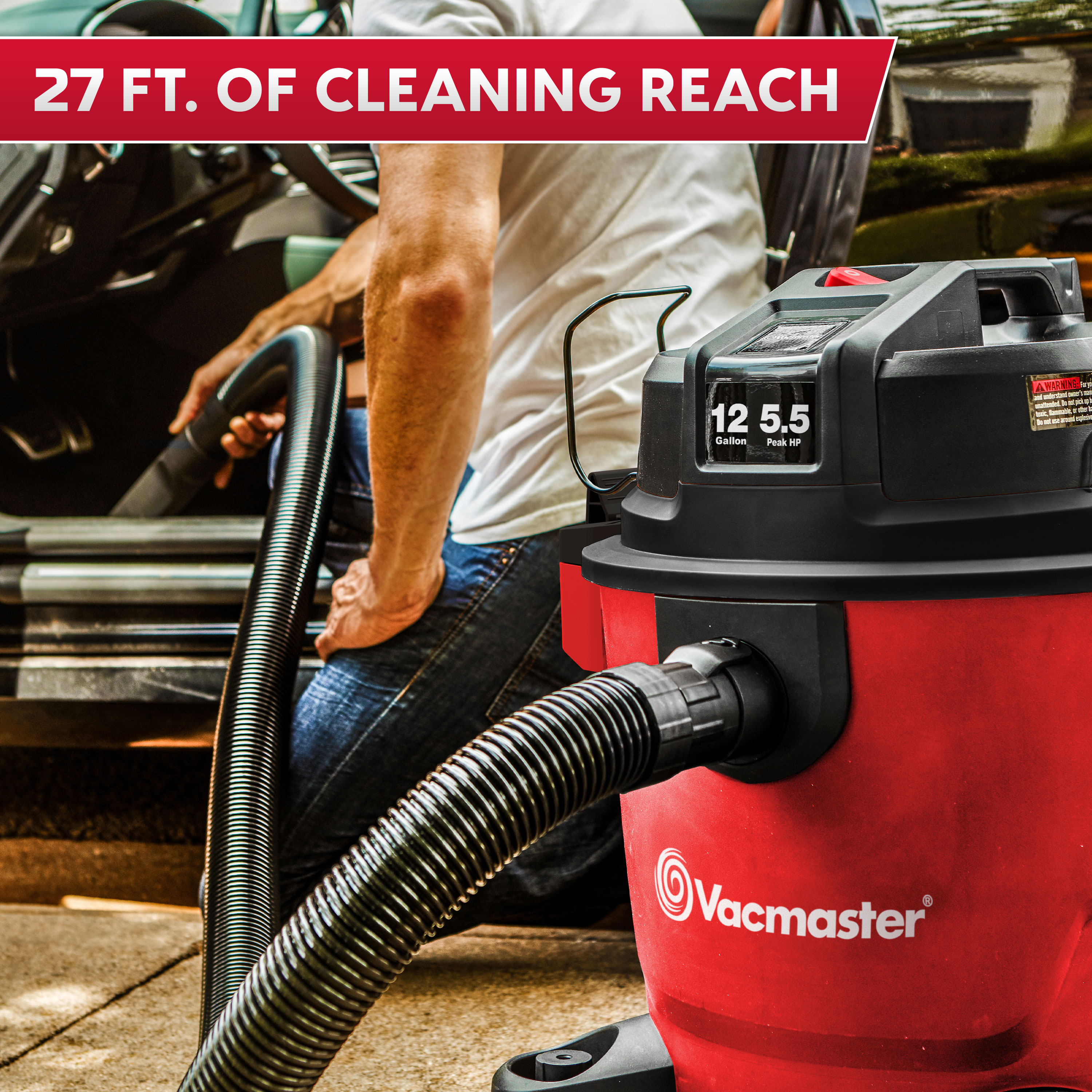 Vacmaster 12-Gallon* 5.5 Peak HP† Wet/Dry Vacuum