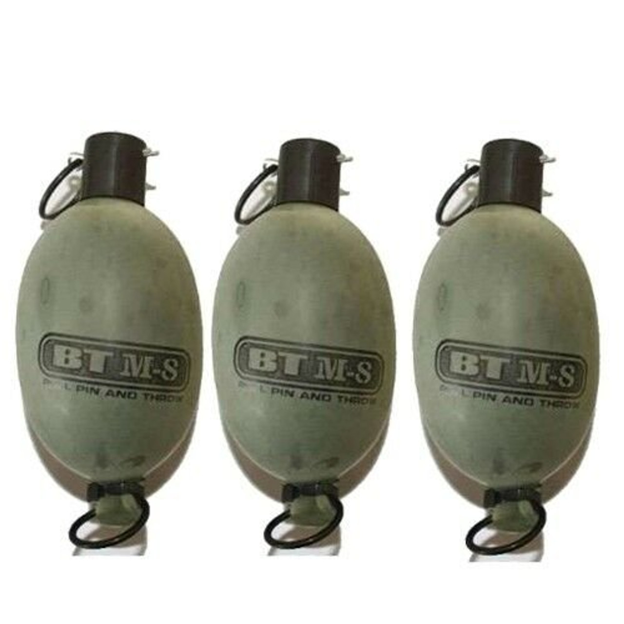 Lot of 3 Empire Paintball BT Paint Filled Grenade Green Casing