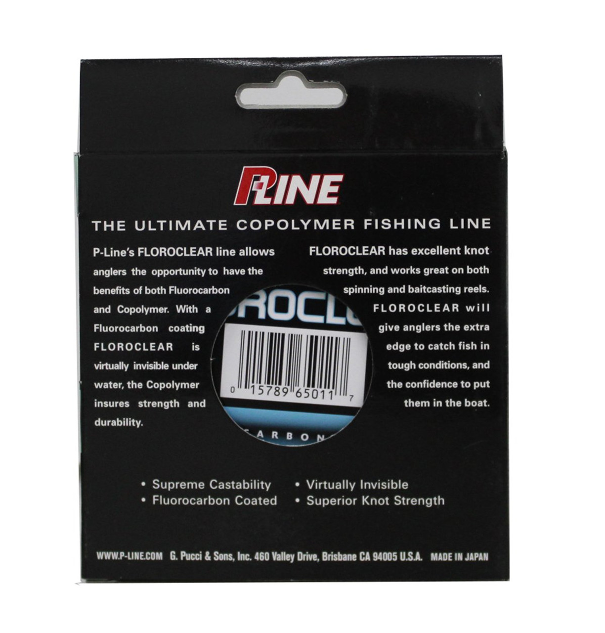 P-Line Floroclear Fluorocarbon Coated Copolymer Fishing Line - Clear 30lb  260yd