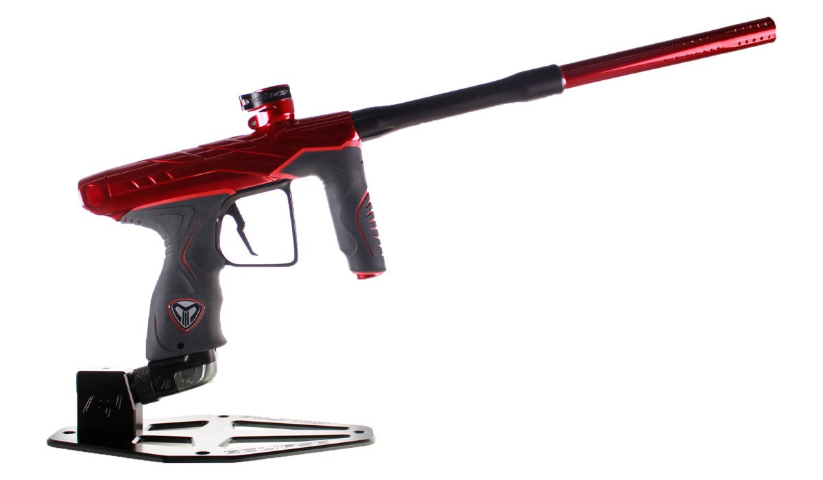 Used Dye DLS Electronic Paintball Marker Gun with V2 Core w/ Case Red