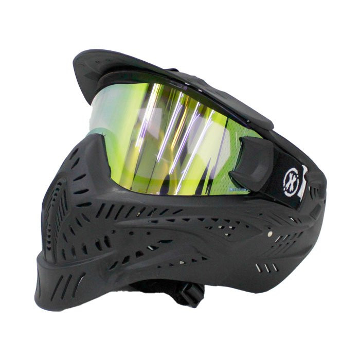 HK Army HSTL Paintball Goggle Mask Black w/ Gold Dual Pane Thermal Lens