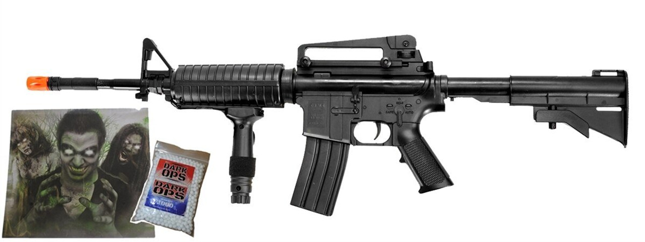 UKARMS P1158CA M16 Assault Spring Airsoft Rifle Gun w/ 6mm BBS and Targets