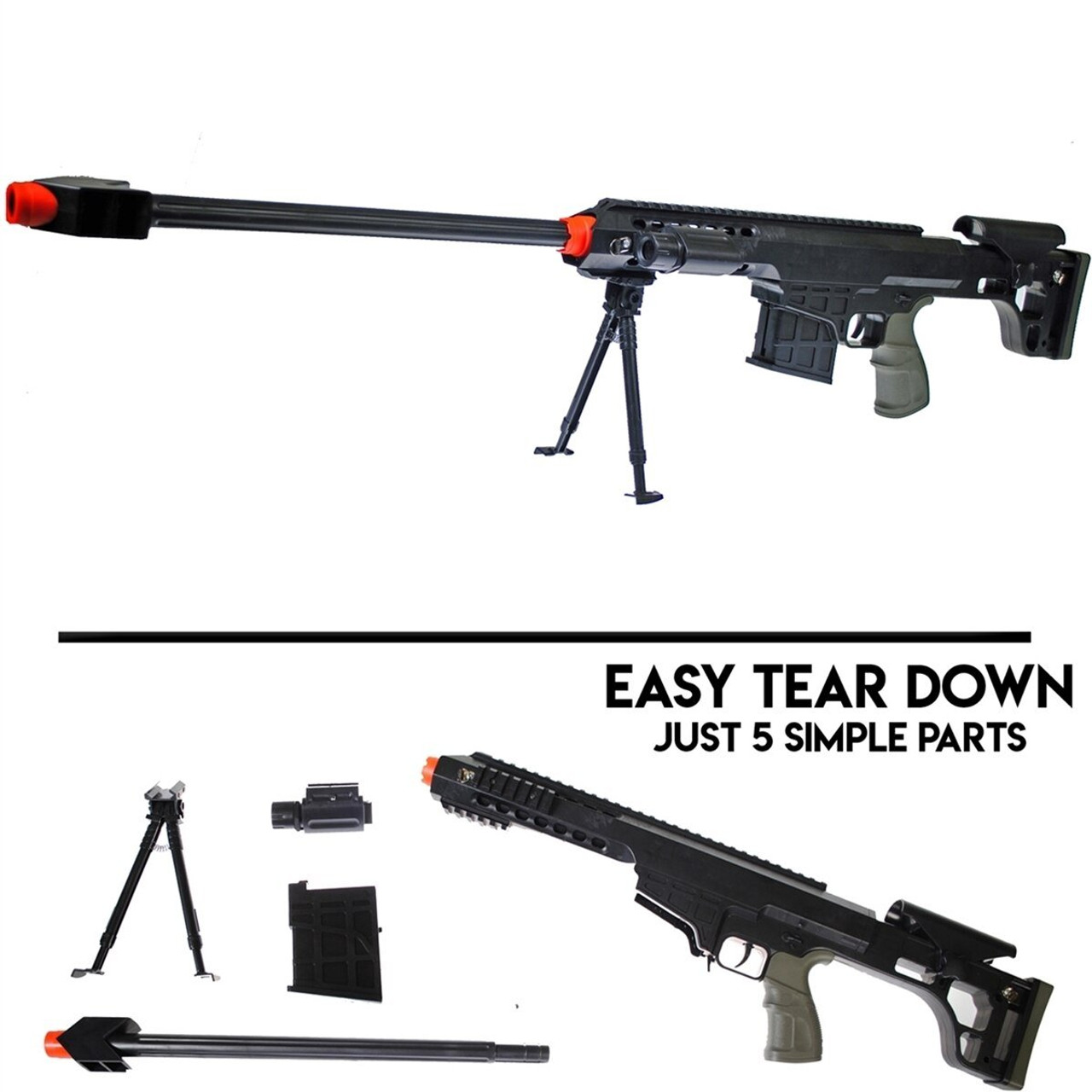 P1158D Tactical Spring Airsoft Rifle Gun With Pistol Combo P