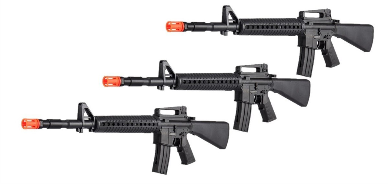 Lot of 3 - 3/4 Scale - New M16 Full Stock Spring Airsoft Gun