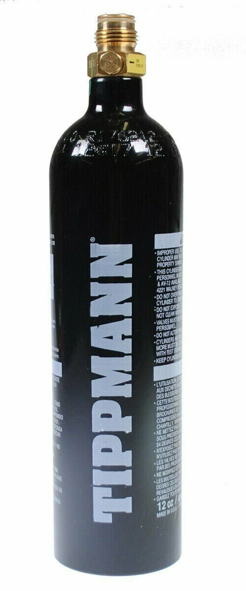 Empire 12oz Steel CO2 Paintball Tank 12 OZ with Pin Valve Black Sniper