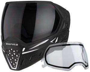 Empire EVS Paintball Mask Goggles - Black/White - Thermal Ninja / Thermal Clear