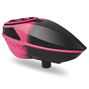 Virtue Spire V 5 Electronic Paintball Hopper Loader w/ Speedfeed and Lid - Pink Black Fade Virtue Spire V 5 Electronic Paintball Hopper Loader w/ Speedfeed and Lid - Pink Black Fade