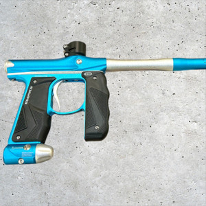 Used Empire Mini GS Paintball Marker Gun w / Box - Blue/Silver Used Empire Mini GS Paintball Marker Gun w / Box - Blue/Silver