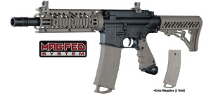 Tippmann Sports TMC MagFed Mechanical Paintball Marker Gun - Black / Tan Tippmann Sports TMC MagFed Mechanical Paintball Marker Gun - Black / Tan