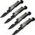 Lot of 4 Rtek 9" Inch Spring Assisted Survival 7 in 1 Rescue Pocket Knife Grey