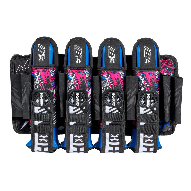 HK Army 4 + 3 + 4 Eject Paintball Pod Pack Harness - Grunge ROC - Pink / Blue