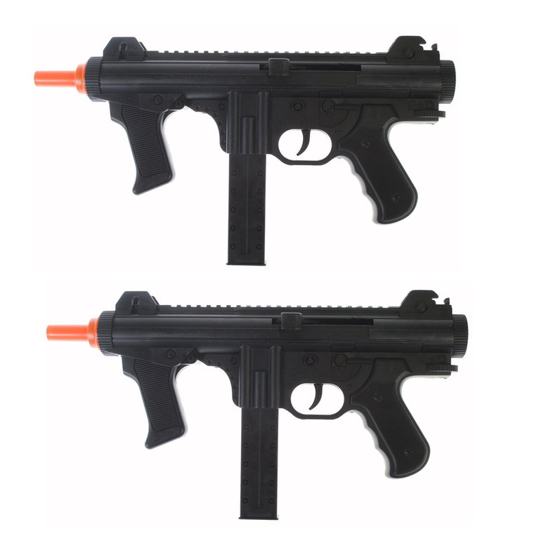 Lot of 2 Dark Ops Airsoft Spring Power Mini SMG Tactical Air Gun Pistols