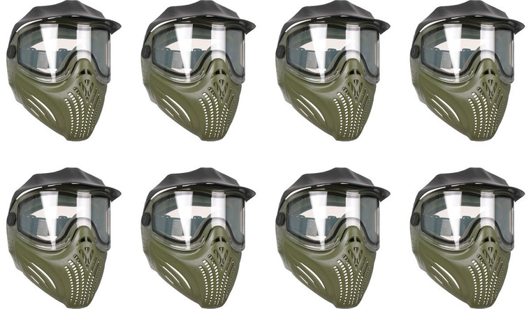 Lot of 8 Empire Invert Helix Thermal Paintball Rental Goggles Mask - Olive
