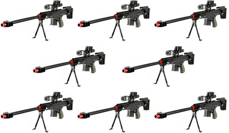 Lot of 8 UKARMS P1082C 315 FPS 6mm Airsoft Sniper Rifle Gun Setup w/ Dummy Scope