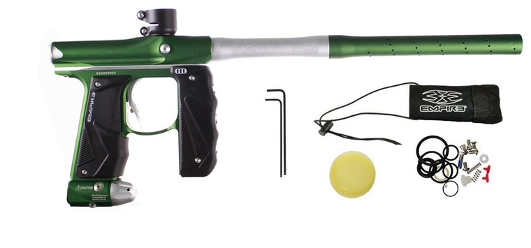 Empire Mini GS Paintball Marker .68 Caliber Gun - Green with Silver Accents