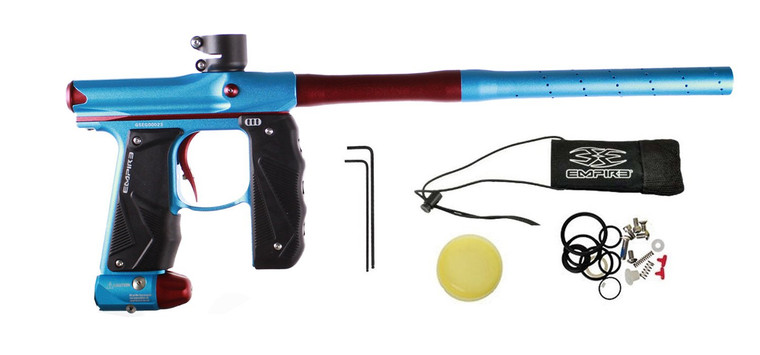 Empire Mini GS Paintball Marker .68 Caliber Gun - Light Blue with Red Accents