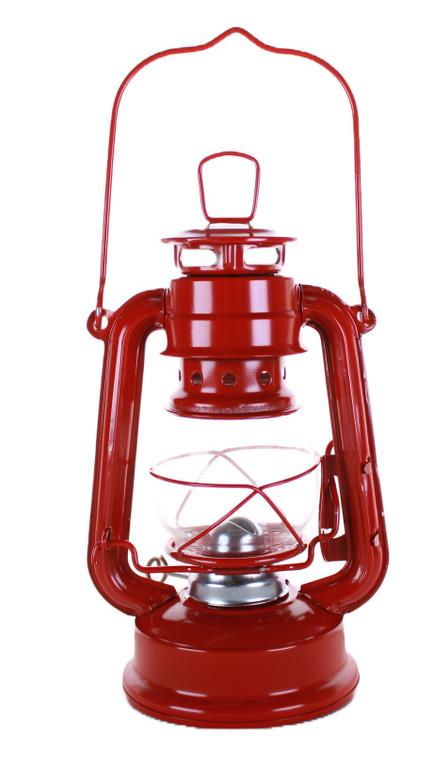 Vintage Railroad Kerosene Oil Outdoor Portable Camping Lantern Light 8" Red